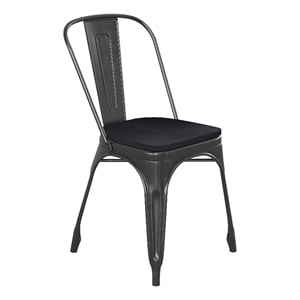 All-Weather Commercial Stack Chair & Poly Resin Seat - Black-Antique Gold/Black