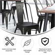 All-Weather Commercial Stack Chair & Poly Resin Seat - Black-Antique Gold/Black