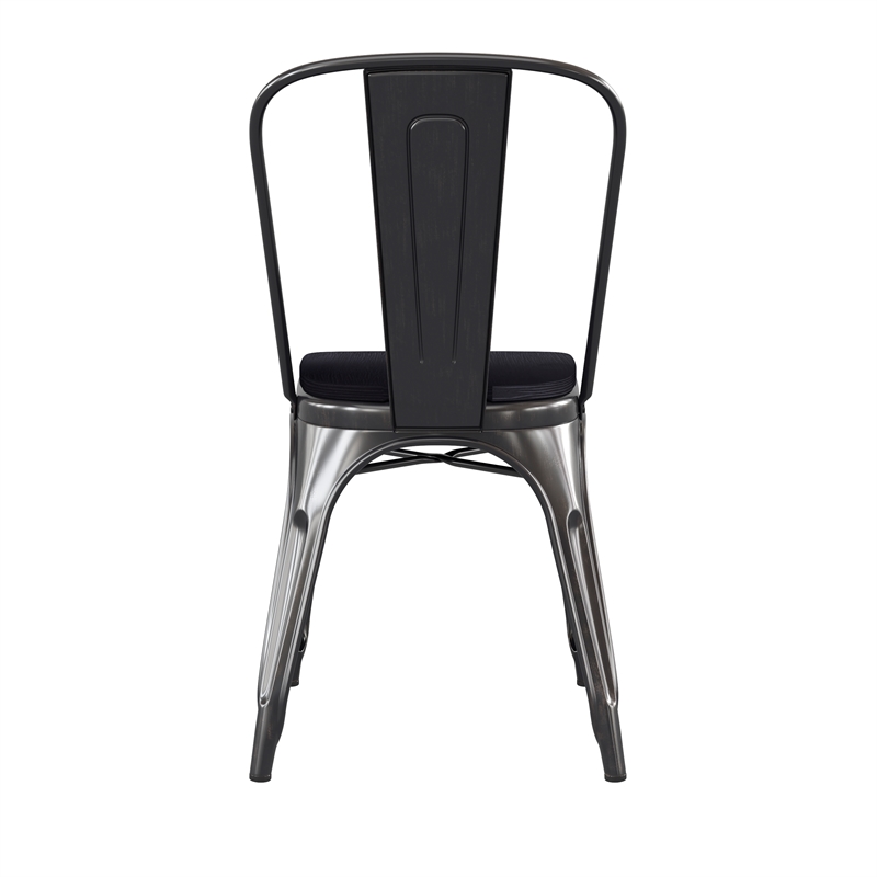 All-Weather Commercial Stack Chair & Poly Resin Seat - Black-Antique Gold/Black