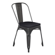 All-Weather Commercial Stack Chair & Poly Resin Seat - Black-Antique Gold/Black