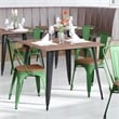 All-Weather Commercial Stack Chair & Poly Resin Seat - Green/Teak