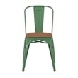 All-Weather Commercial Stack Chair & Poly Resin Seat - Green/Teak