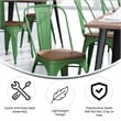 All-Weather Commercial Stack Chair & Poly Resin Seat - Green/Teak
