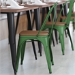All-Weather Commercial Stack Chair & Poly Resin Seat - Green/Teak