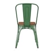 All-Weather Commercial Stack Chair & Poly Resin Seat - Green/Teak