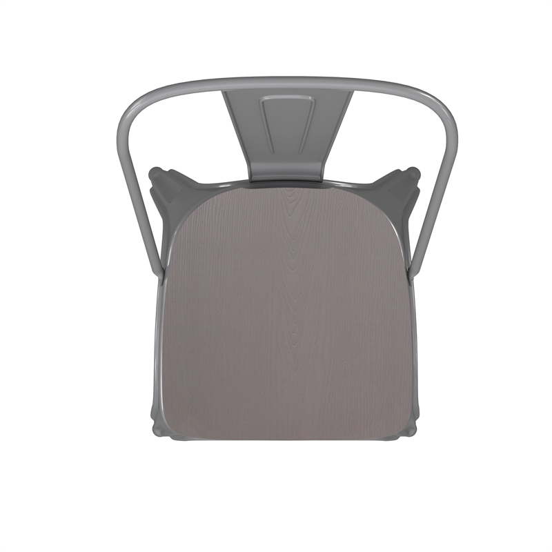 All-Weather Commercial Stack Chair & Poly Resin Seat - Silver/Gray