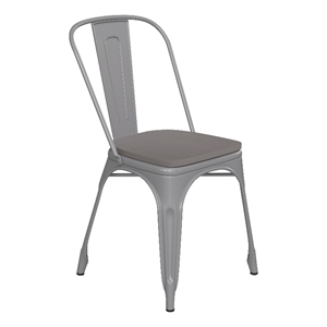 All-Weather Commercial Stack Chair & Poly Resin Seat - Silver/Gray