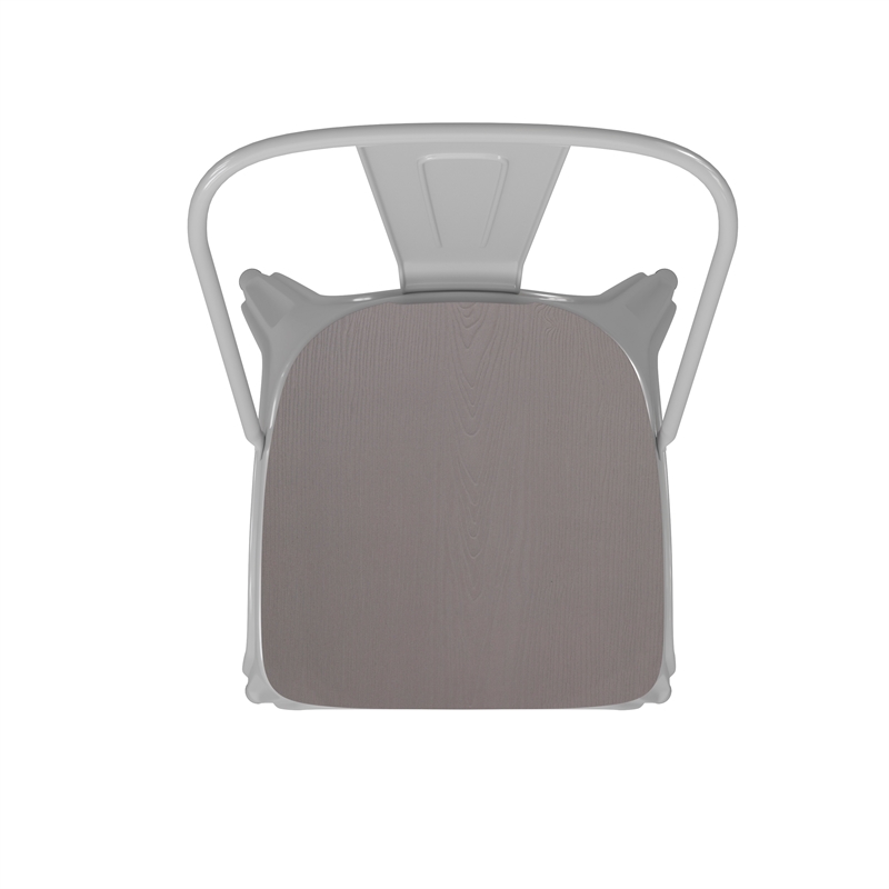 All-Weather Commercial Stack Chair & Poly Resin Seat - White/Gray