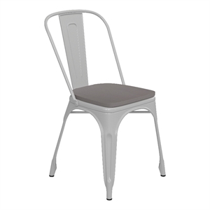All-Weather Commercial Stack Chair & Poly Resin Seat - White/Gray
