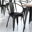 All-Weather Metal Stack Chair with Arms and Poly Resin Seat - Black/Black