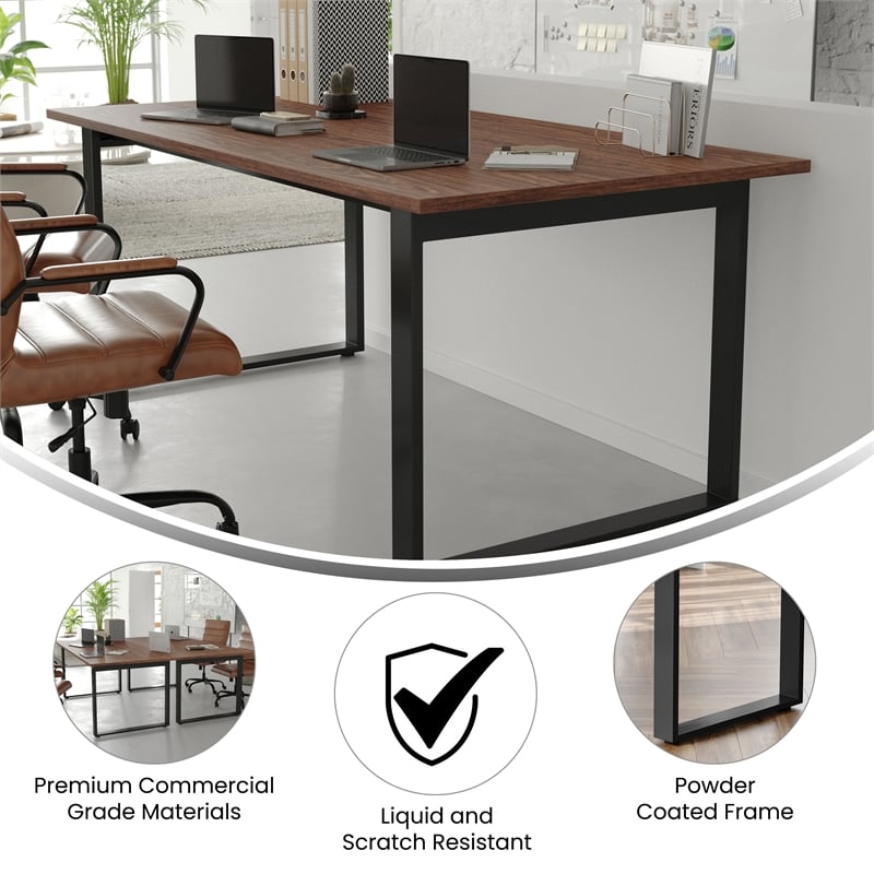 Commercial 72x36 Conference Table with Laminate Top and U-Frame Base - Walnut