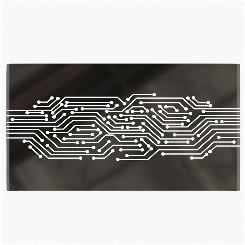 Gaming Computer Desk with Color Changing LED Circuit Board Design Glass Desktop