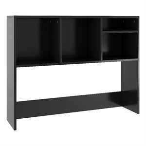 Space-Saving Desktop Bookshelf Storage Organizer with Assorted Cubbies in Black