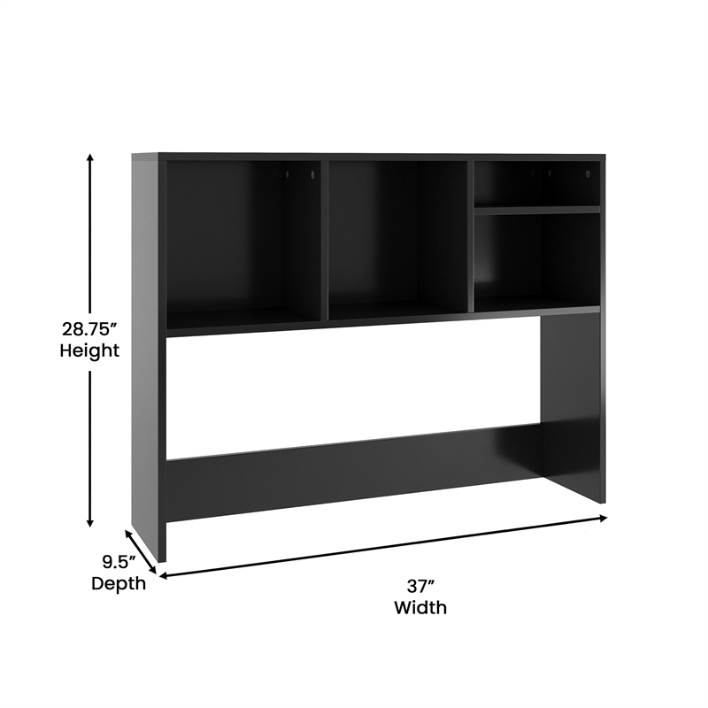 Space-Saving Desktop Bookshelf Storage Organizer with Assorted Cubbies in Black