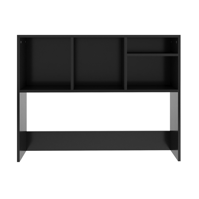 Space-Saving Desktop Bookshelf Storage Organizer with Assorted Cubbies in Black