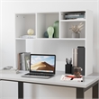 Space-Saving Desktop Bookshelf Storage Organizer with Assorted Cubbies in White