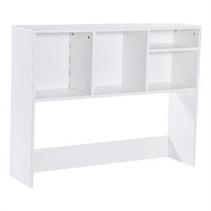 Space-Saving Desktop Bookshelf Storage Organizer with Assorted Cubbies in White