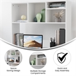 Space-Saving Desktop Bookshelf Storage Organizer with Assorted Cubbies in White
