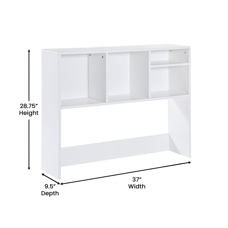 Space-Saving Desktop Bookshelf Storage Organizer with Assorted Cubbies in White