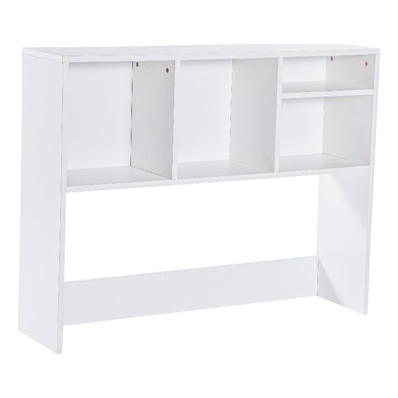 Space-Saving Desktop Bookshelf Storage Organizer with Assorted Cubbies in White