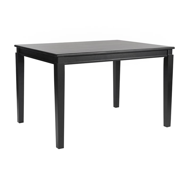 Solid Wood 47 Inch Commercial Grade Dining Table for 4 in Black Matte Finish