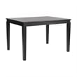 Solid Wood 47 Inch Commercial Grade Dining Table for 4 in Black Matte Finish