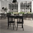 Solid Wood 47 Inch Commercial Grade Dining Table for 4 in Black Matte Finish