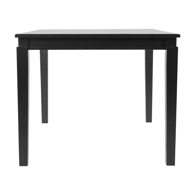 Solid Wood 47 Inch Commercial Grade Dining Table for 4 in Black Matte Finish