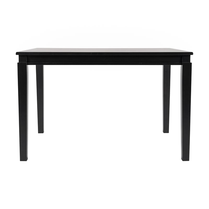 Solid Wood 47 Inch Commercial Grade Dining Table for 4 in Black Matte Finish