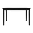 Solid Wood 47 Inch Commercial Grade Dining Table for 4 in Black Matte Finish