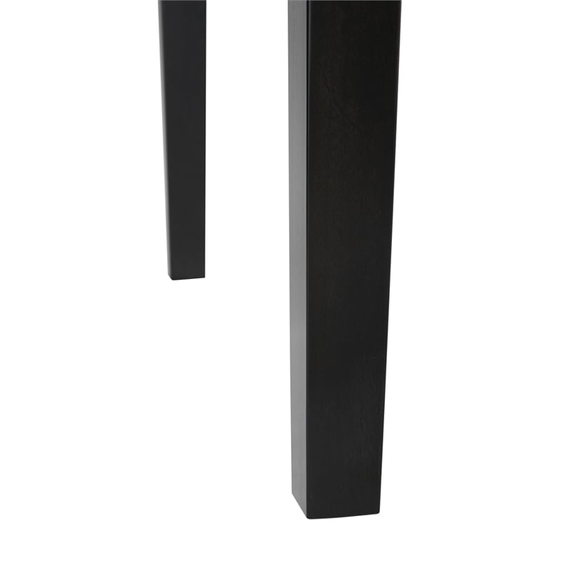 Solid Wood 47 Inch Commercial Grade Dining Table for 4 in Black Matte Finish