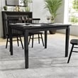Solid Wood 47 Inch Commercial Grade Dining Table for 4 in Black Matte Finish