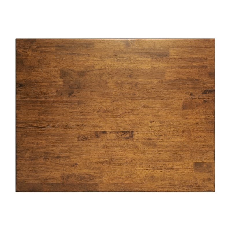 Solid Wood 47 Inch Commercial Grade Dining Table for 4 in Brown Matte Finish