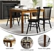 Solid Wood 47 Inch Commercial Grade Dining Table for 4 in Brown Matte Finish