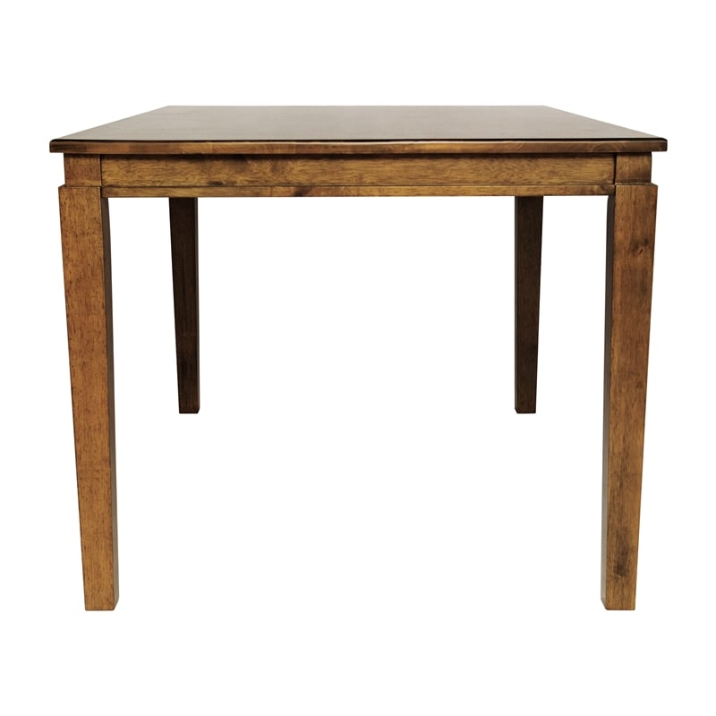 Solid Wood 47 Inch Commercial Grade Dining Table for 4 in Brown Matte Finish