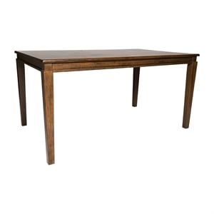 Solid Wood 60 Inch Commercial Grade Dining Table for 4 in Brown Matte Finish