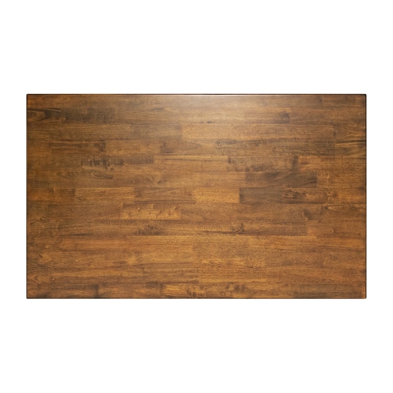 Solid Wood 60 Inch Commercial Grade Dining Table for 4 in Brown Matte Finish