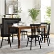 Solid Wood 60 Inch Commercial Grade Dining Table for 4 in Brown Matte Finish