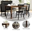 Solid Wood 60 Inch Commercial Grade Dining Table for 4 in Brown Matte Finish