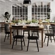 Solid Wood 60 Inch Commercial Grade Dining Table for 4 in Brown Matte Finish