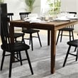 Solid Wood 60 Inch Commercial Grade Dining Table for 4 in Brown Matte Finish