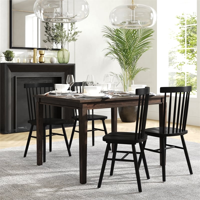 Solid Wood 47 Inch Commercial Grade Dining Table for 4 in Wenge Matte Finish