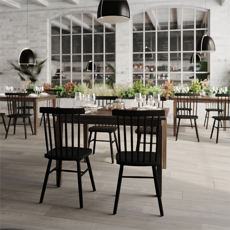 Solid Wood 47 Inch Commercial Grade Dining Table for 4 in Wenge Matte Finish
