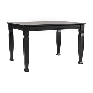 Solid Wood 47&quot Commercial Grade Dining Table with Turned Legs in Black