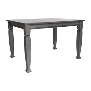 Solid Wood 47&quot Commercial Grade Dining Table with Turned Legs in Antique Gray