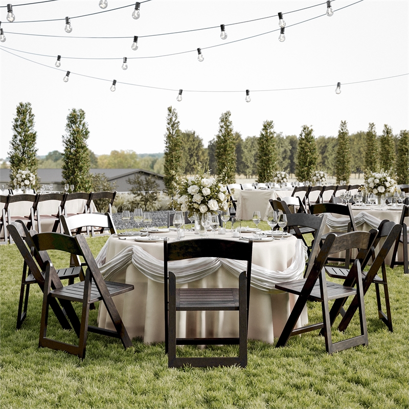 Commercial Grade Solid Wood Portable Folding Dining Chair Early American Finish