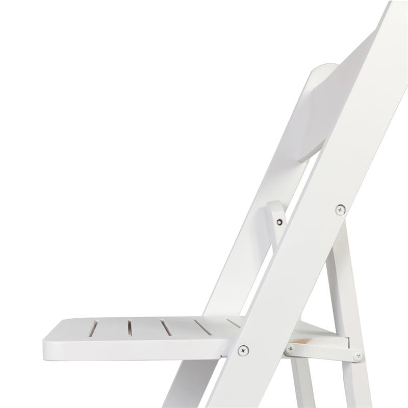 Commercial Grade Solid Wood Portable Folding Dining Chair White Finish