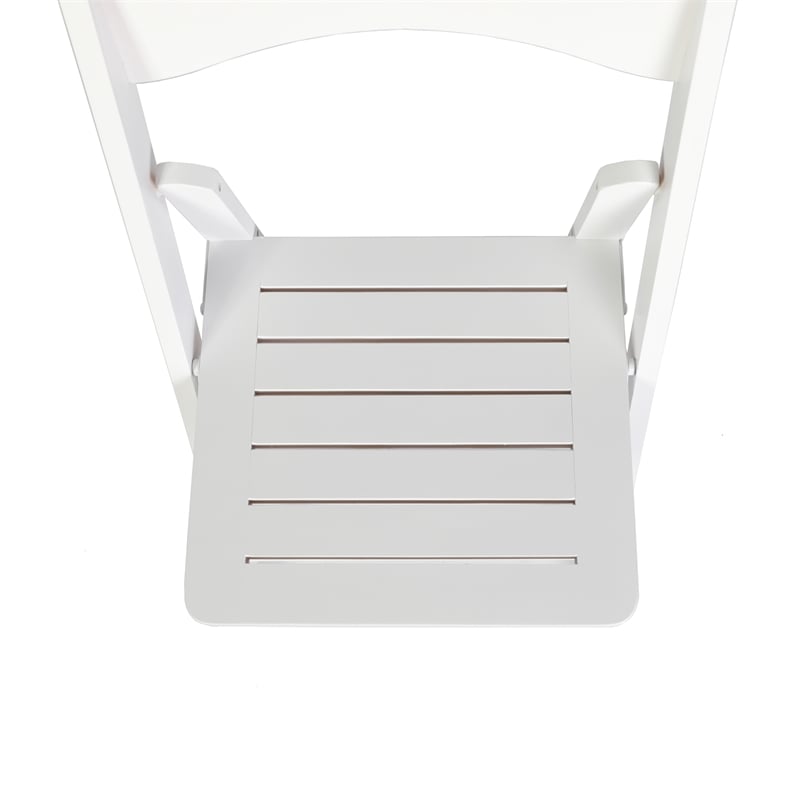 Commercial Grade Solid Wood Portable Folding Dining Chair White Finish