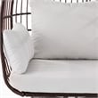 Commercial Indoor/Outdoor Wicker Swivel Lounge Chair with 4 Cushions in Brn/Crm