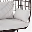 Commercial Indoor/Outdoor Wicker Swivel Lounge Chair with 4 Cushions in Brn/Crm